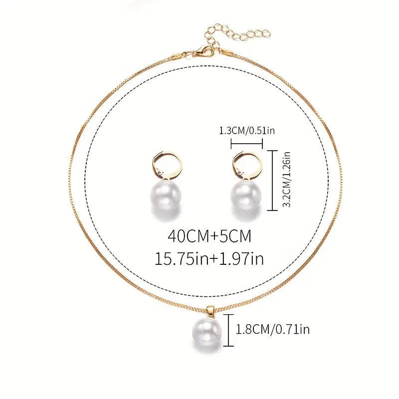 Élégant Graceful Perle Collier Set