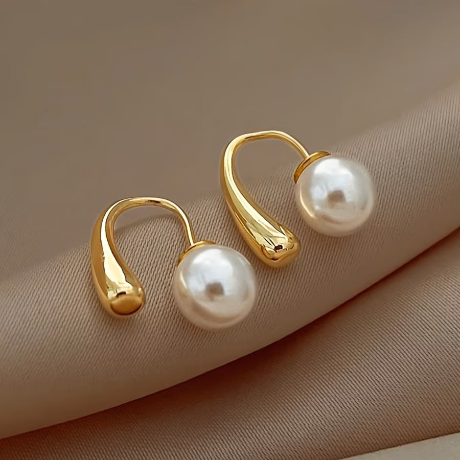 Minimaliste Arc Perle boucles d'oreilles