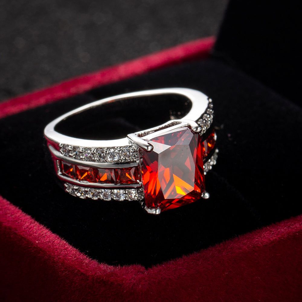 Argent Rubis Split-Shank Bague