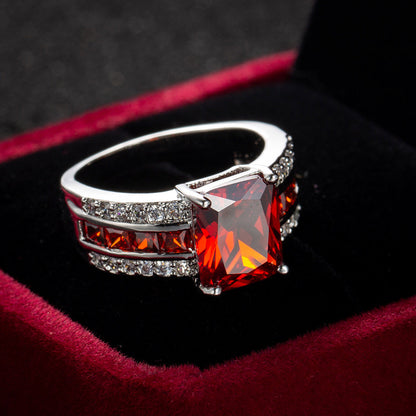 Argent Rubis Split-Shank Bague