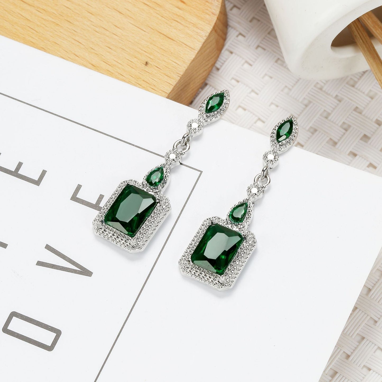 Clarion Verdancia Boucles d'Oreilles | Or Blanc