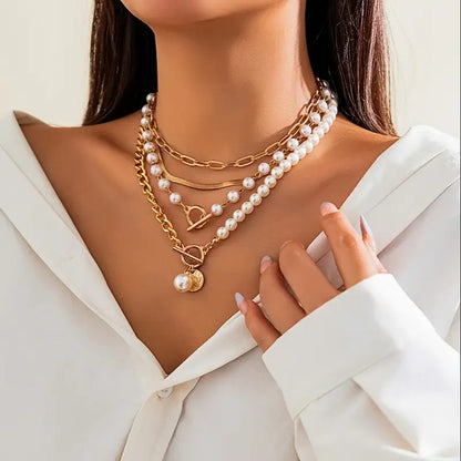 Moderne Perle Superposé Collier Set