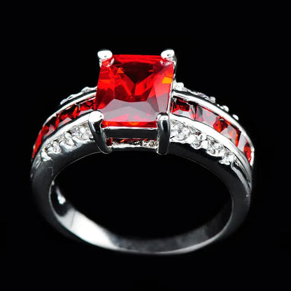 Argent Rubis Split-Shank Bague