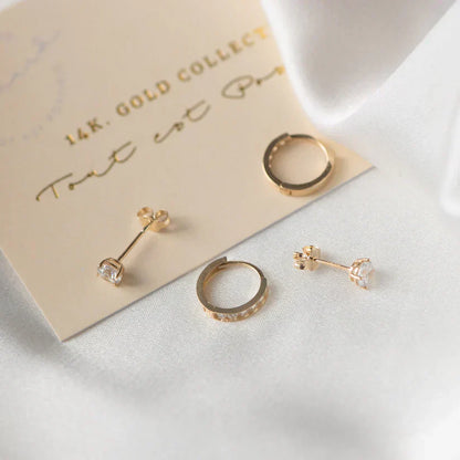 Dara Brillane Pierre Boucles d'Oreilles Set | Or