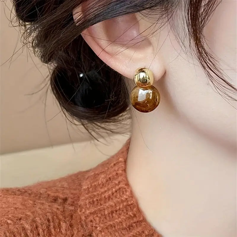 Aurélie Ambre Boucles d'Oreilles Pendantes | Or