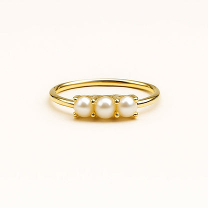 Triple Perle Or Bague