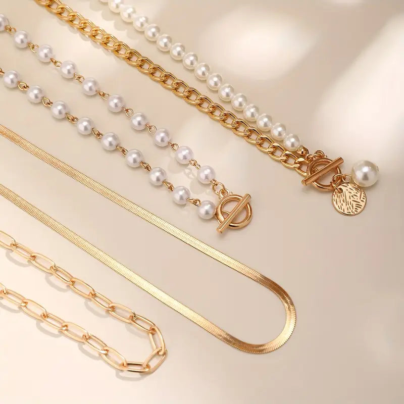 Moderne Perle Superposé Collier Set