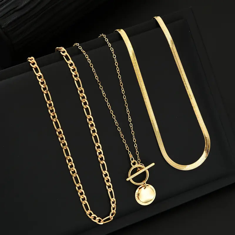 Savira Textured Coin Superposé Collier | Or