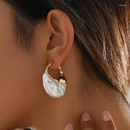Celestial Perle Croissant Boucles d'Oreilles