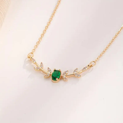 Or Émeraude Minimaliste Collier