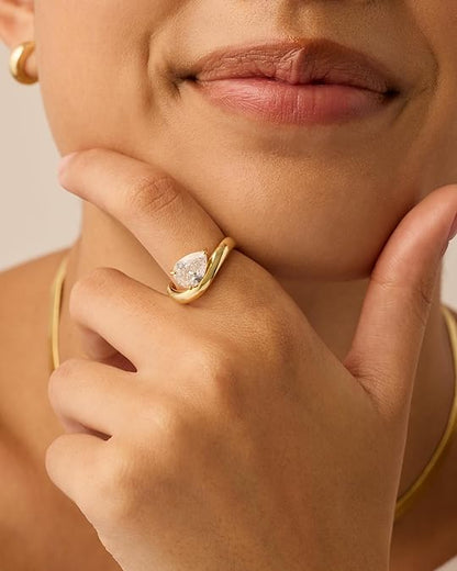Wavy Promise Bague | Or