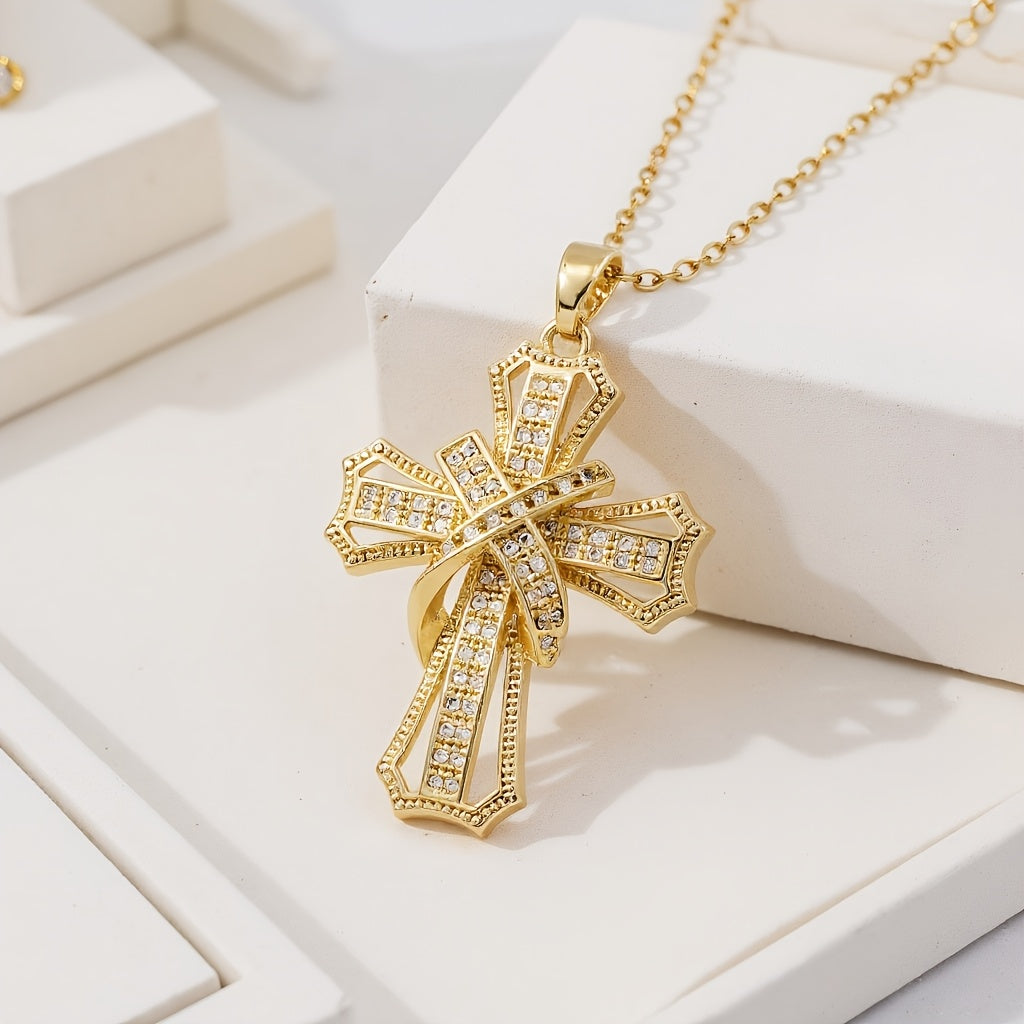 Radiant Croix Collier à Pendentif | Or