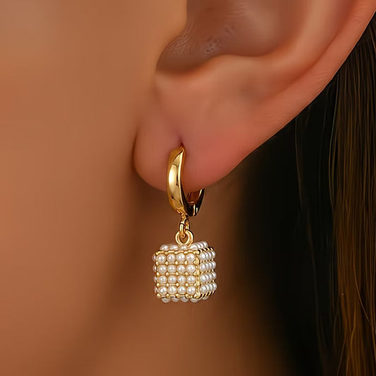 Perle Cube Boucles d'Oreilles