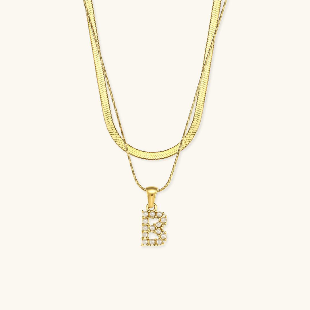 Fiona Superposé Or Initiale Lettre Collier