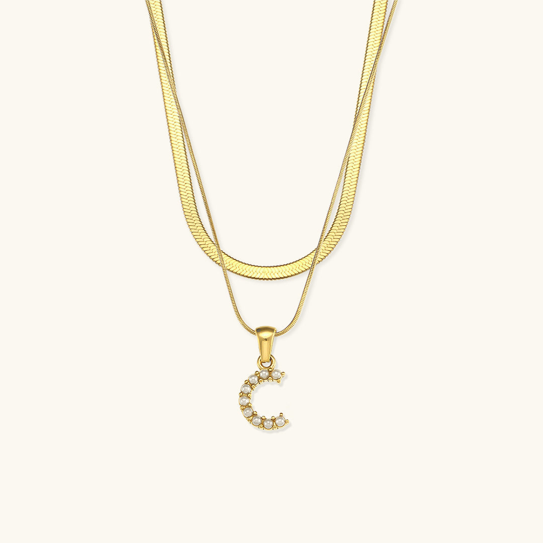 Fiona Superposé Or Initiale Lettre Collier