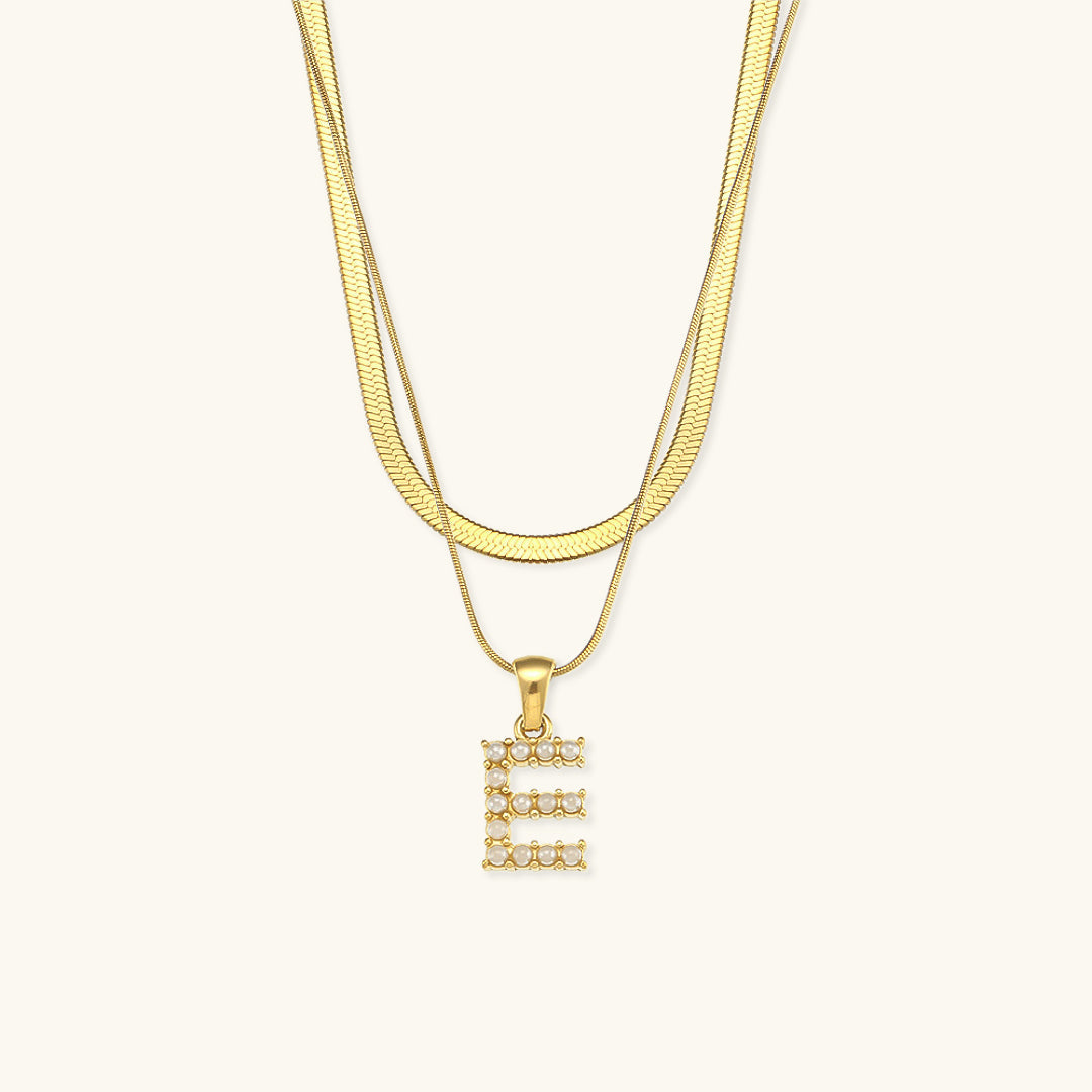 Fiona Superposé Or Initiale Lettre Collier