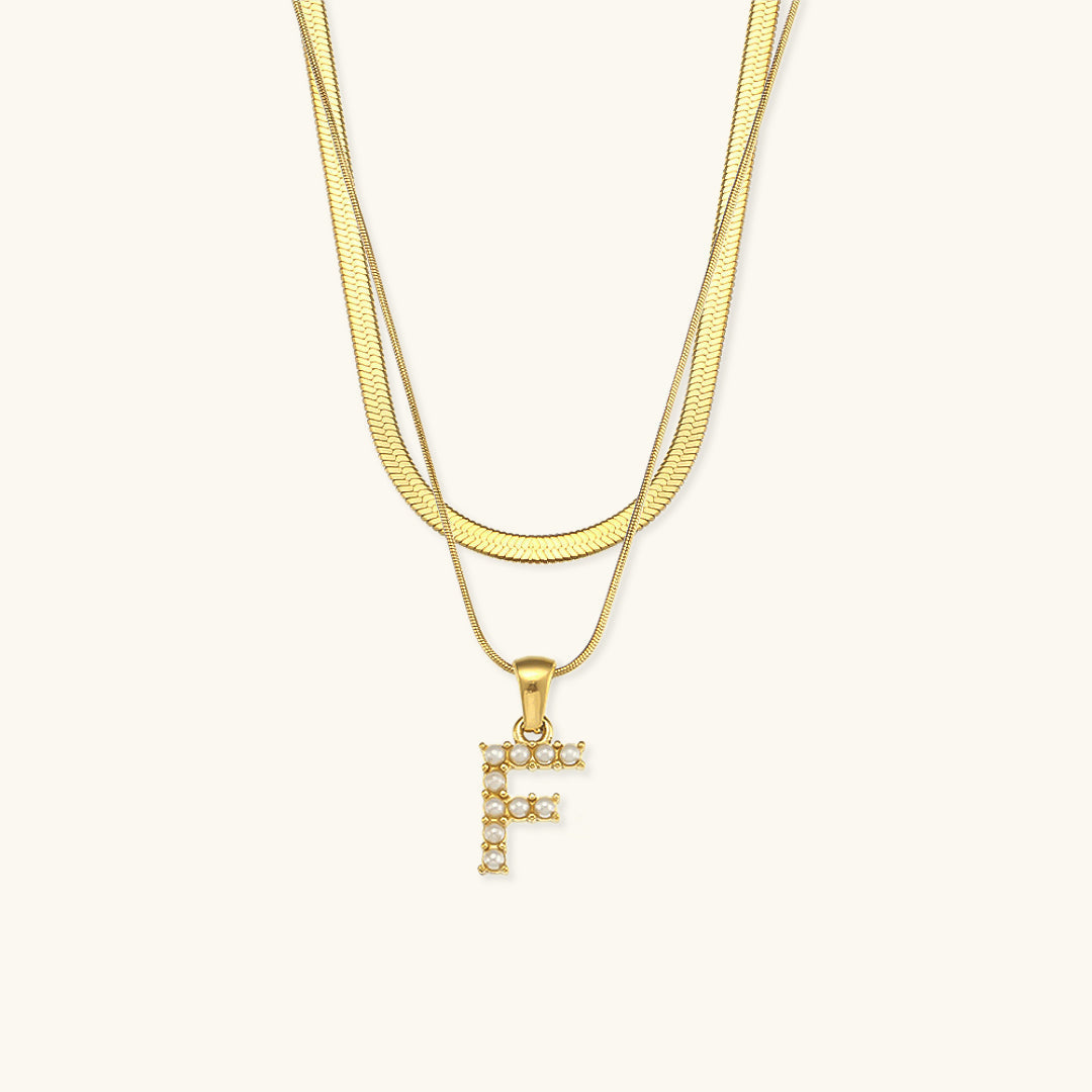 Fiona Superposé Or Initiale Lettre Collier