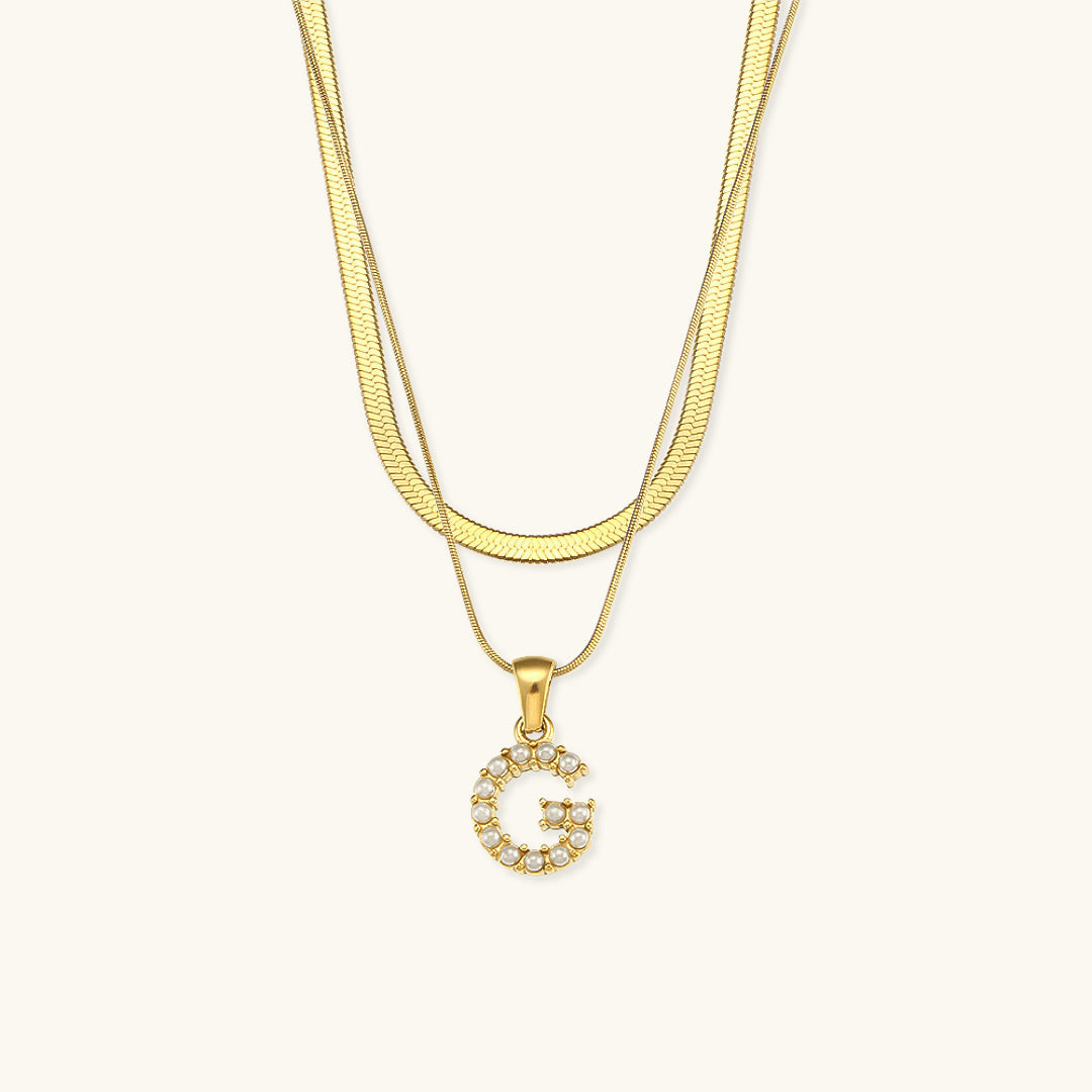 Fiona Superposé Or Initiale Lettre Collier