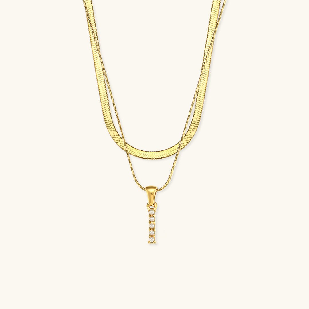 Fiona Superposé Or Initiale Lettre Collier