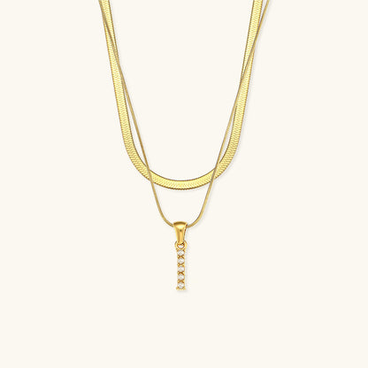 Fiona Superposé Or Initiale Lettre Collier