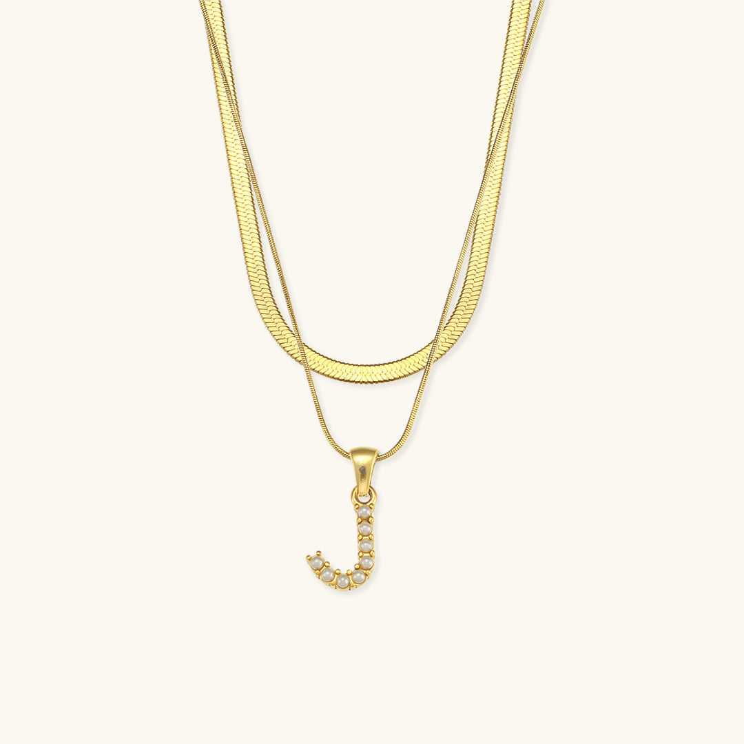 Fiona Superposé Or Initiale Lettre Collier