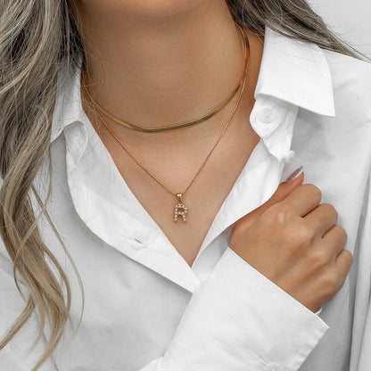 Fiona Superposé Or Initiale Lettre Collier