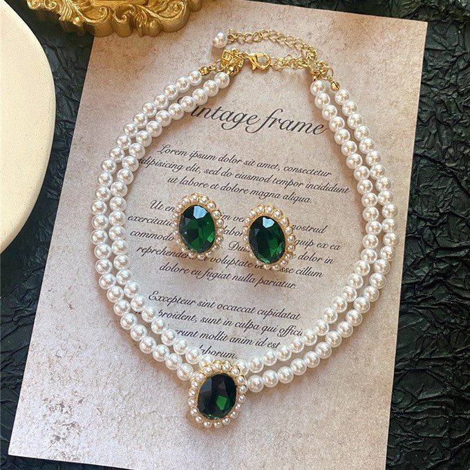 Imperial Perle Émeraude Bijou Set