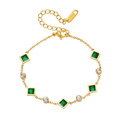 Or Émeraude Station Bracelet