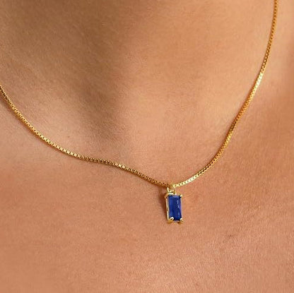 Or Saphir Minimaliste Collier
