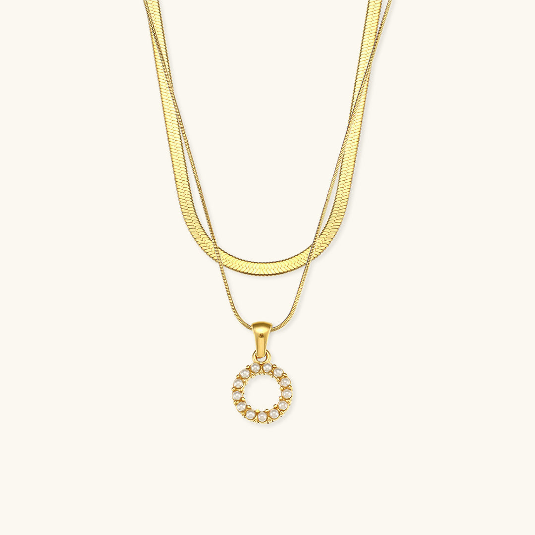Fiona Superposé Or Initiale Lettre Collier