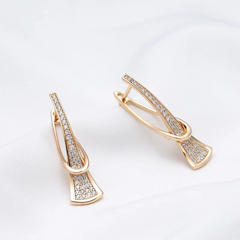Radiant Layers Cristal Boucles d'Oreilles | Or