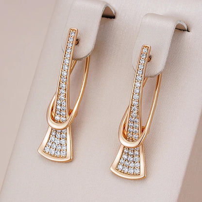 Radiant Layers Cristal Boucles d'Oreilles | Or