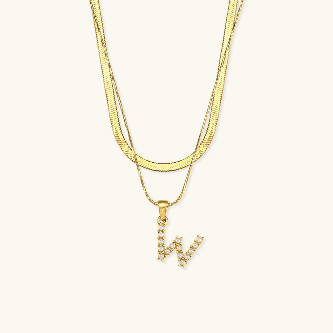 Fiona Superposé Or Initiale Lettre Collier