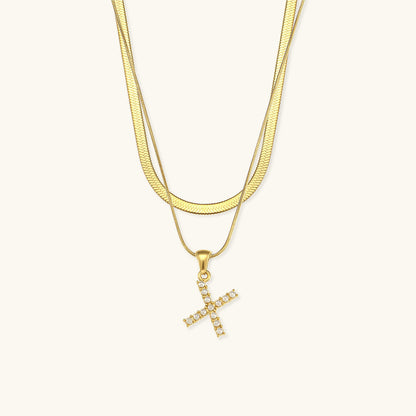 Fiona Superposé Or Initiale Lettre Collier