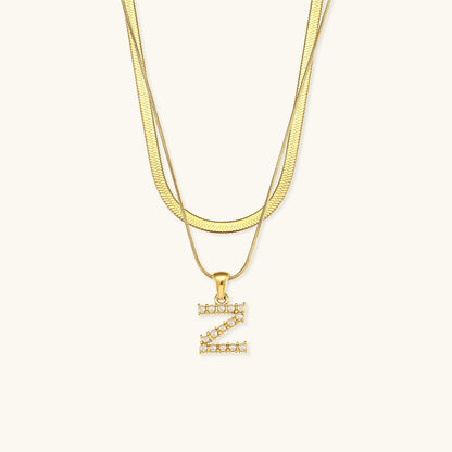 Fiona Superposé Or Initiale Lettre Collier