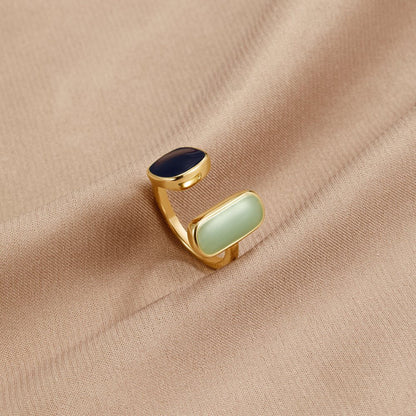 Or Dual Pierre Bague Ouverte
