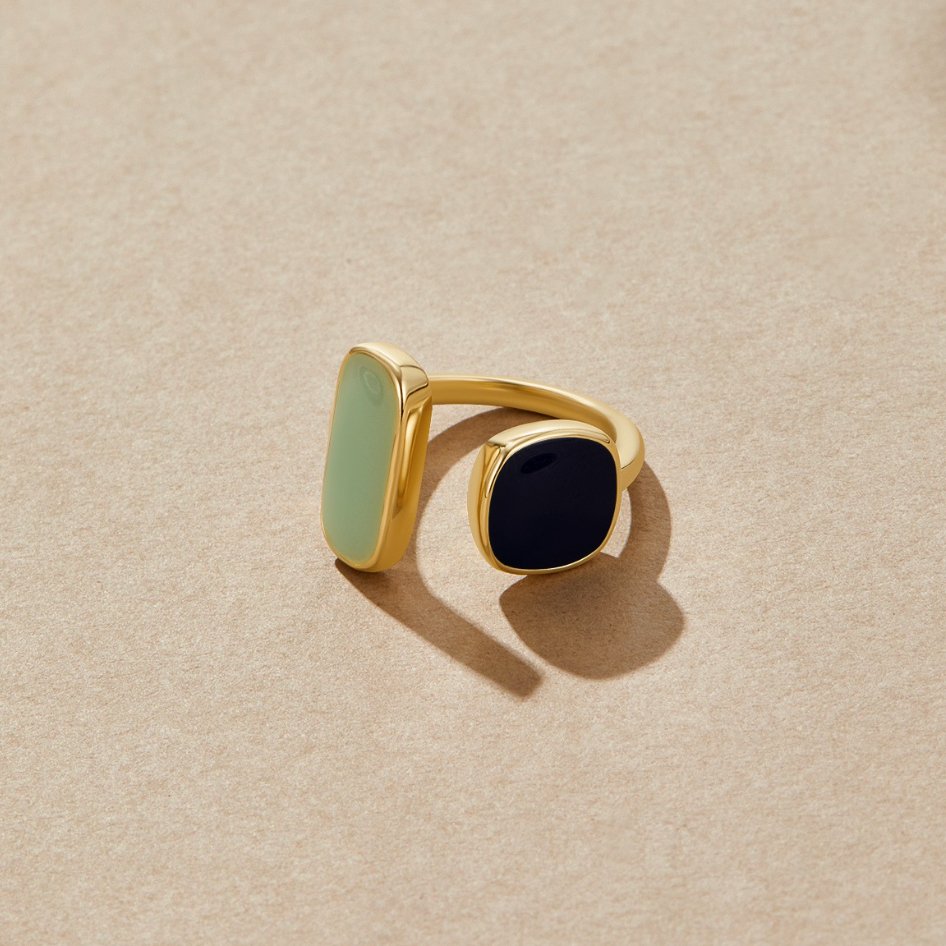 Or Dual Pierre Bague Ouverte