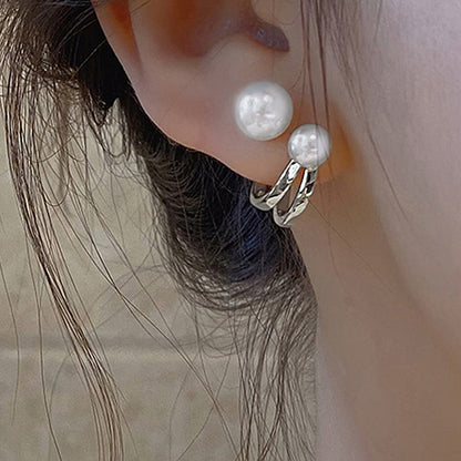 Double Perle Boucles d'Oreilles Statement