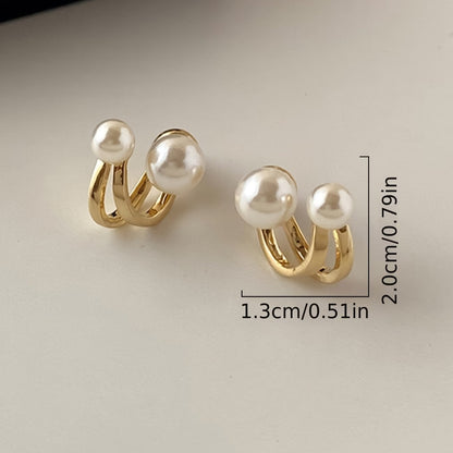 Double Perle Boucles d'Oreilles Statement