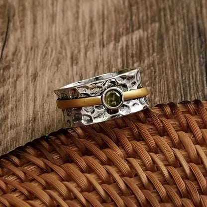 Argent et Or Rustic Anneau Bague
