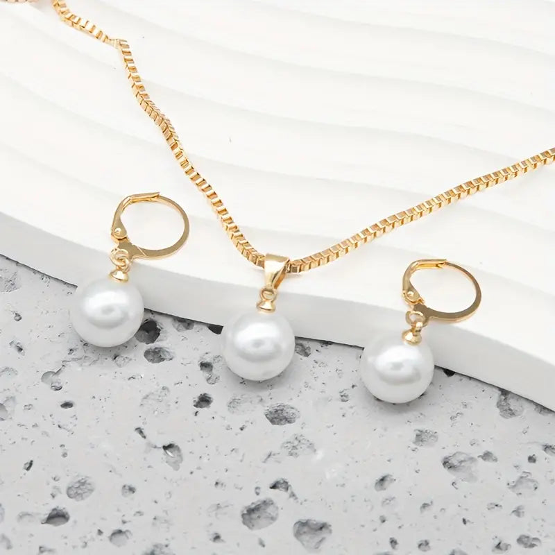 Élégant Graceful Perle Collier Set