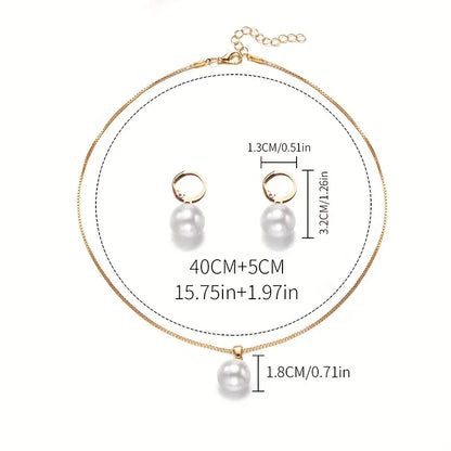 Doré Grace Perle Bijou Set | Or
