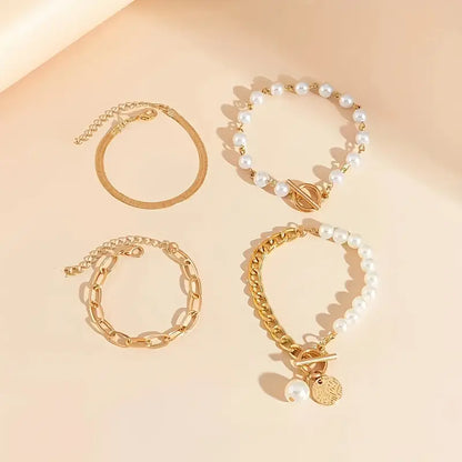 Premium Superposé Perle Bracelet Set