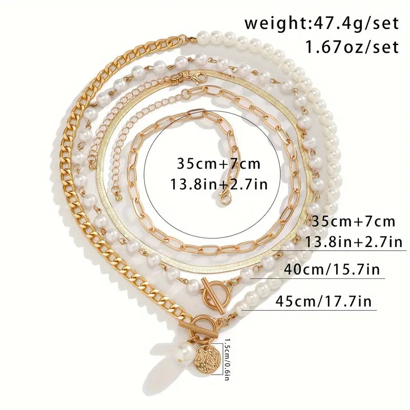 Moderne Perle Superposé Collier Set