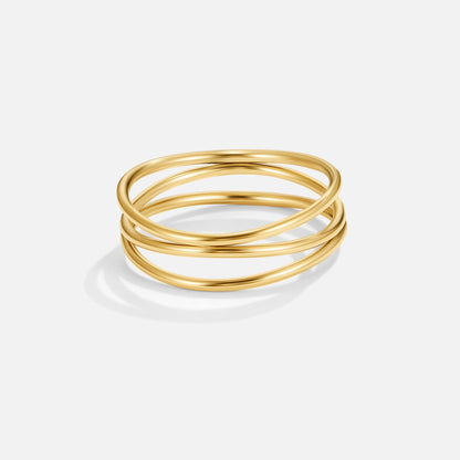 Or Minimaliste Enveloppant Bague