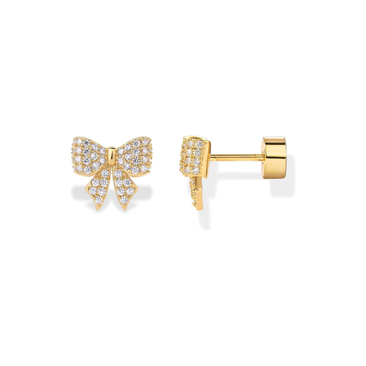 Bow Motif Boucles d'Oreilles | Or