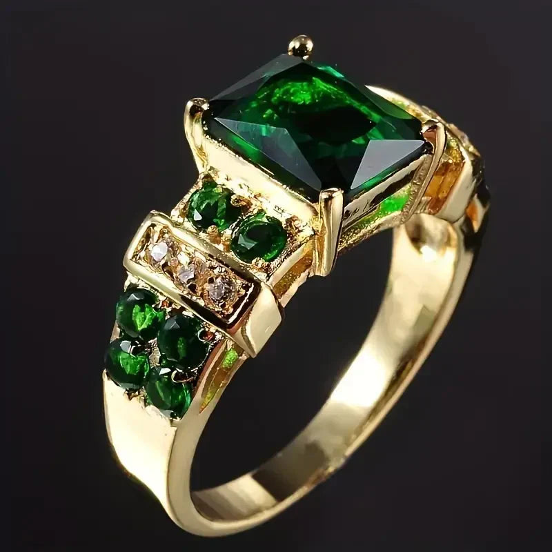 Or Émeraude Multi-Stone Bague