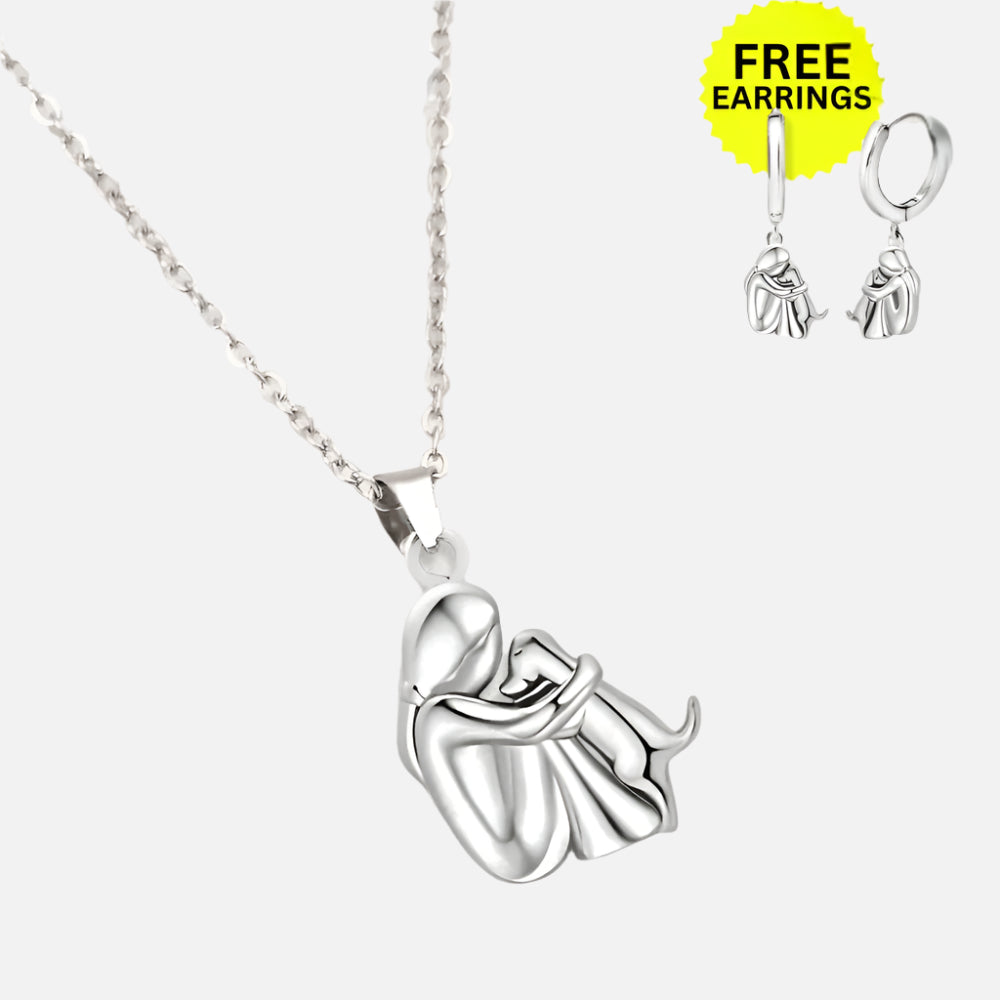 Wynter™ - Hug Pendentif avec Matching Boucles d'Oreilles